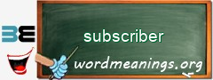 WordMeaning blackboard for subscriber